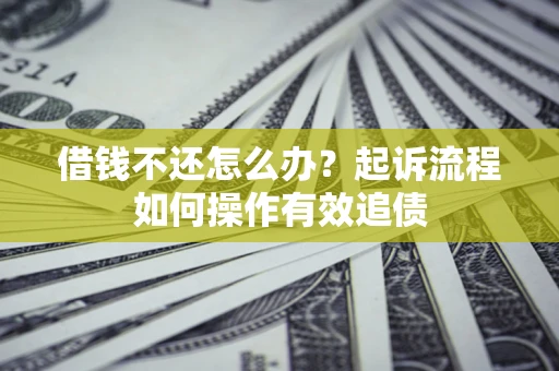 济南借钱不还怎么办？起诉流程如何操作有效追债