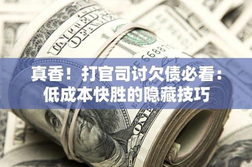 济南真香！打官司讨欠债必看：低成本快胜的隐藏技巧
